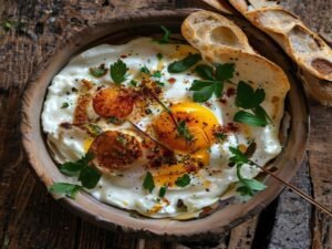 Çılbır Rezept – Pochierte Eier auf Knoblauchjoghurt