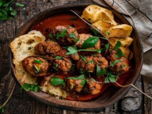 İzmir Köfte Rezept – Hackbällchen in Tomatensoße mit Kartoffeln
